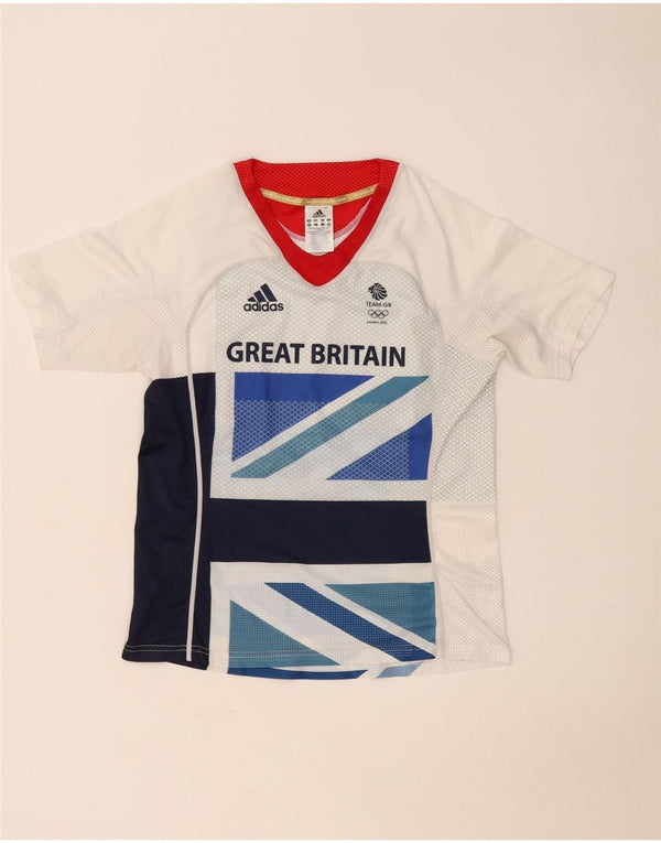 Adidas Herren Great Britain Graphic T-Shirt Top UK 36/38 Small Weiß