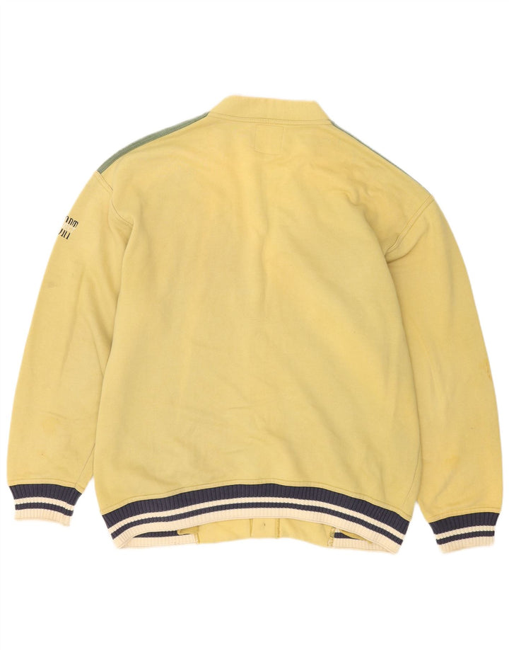 Project Herren-Strickjacke, groß, gelbe Colourblock-Baumwolle