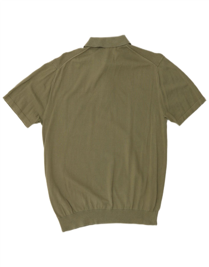 FRENCH CONNECTION Herren-Pullover mit Polokragen, kurzärmelig, Mittelkhaki