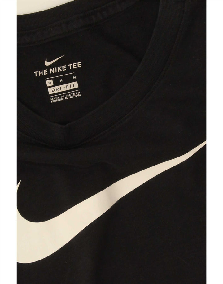 Nike Damen Dri Fit Graphic T-Shirt Top UK 14 Medium Schwarz