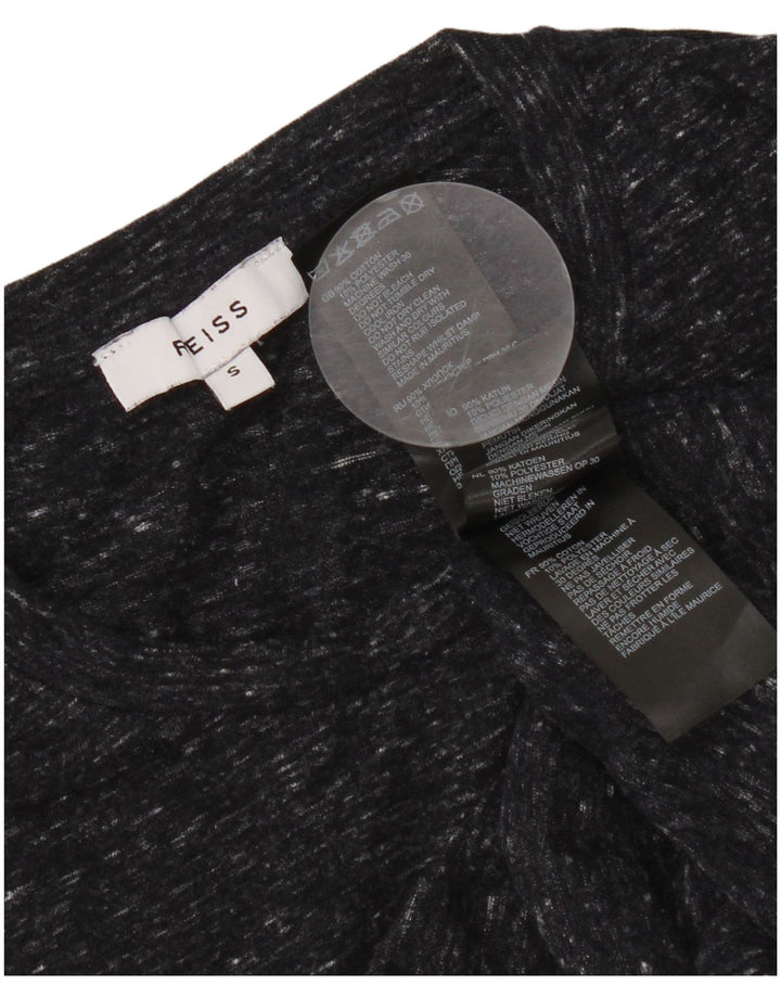 Reiss Herren T-Shirt Top Small Marineblau gesprenkelte Baumwolle