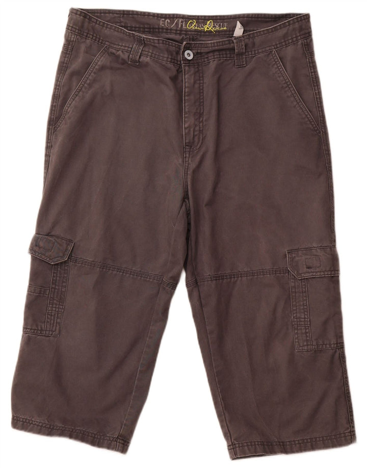HERO BY JOHN MEDOOX Herren Cargo-Bermudashorts UK 43 Large W36 Graue Baumwolle