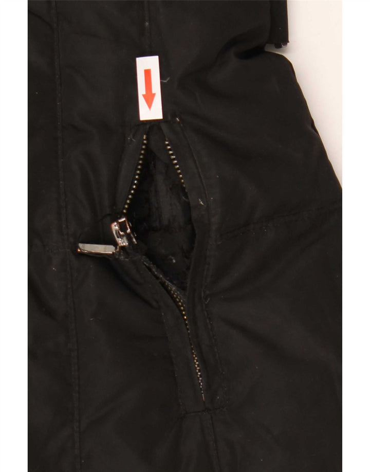 Zara Damen Wattierter Mantel UK 10 Small Schwarz Polyester