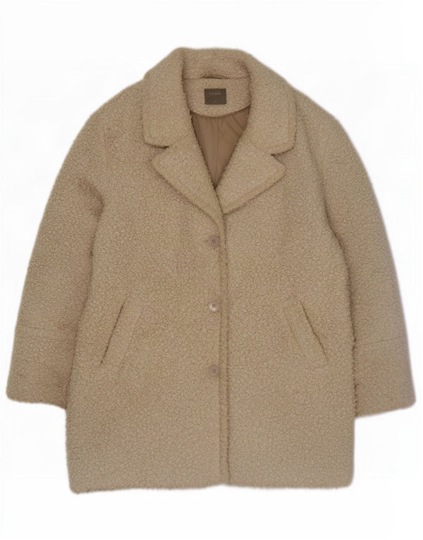 Oasis Damen Kunstpelzmantel UK 18 XL Beige Polyester