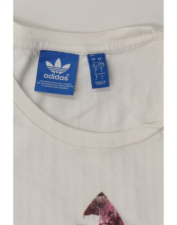 Adidas Herren Grafik T-Shirt Top Large Weiß