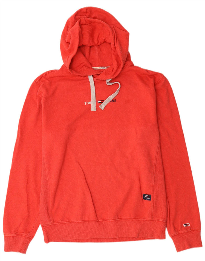 Tommy Hilfiger Herren-Kapuzenpullover mit Grafik, mittelrote Baumwolle