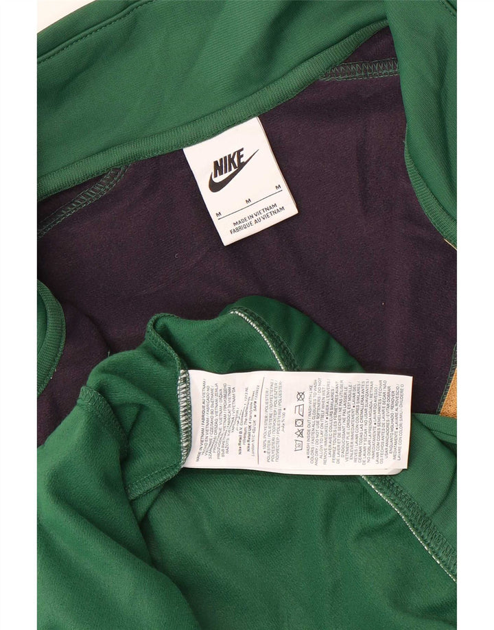 Nike Herren-Trainingsanzugoberjacke aus mittelgrünem Colourblock-Polyester