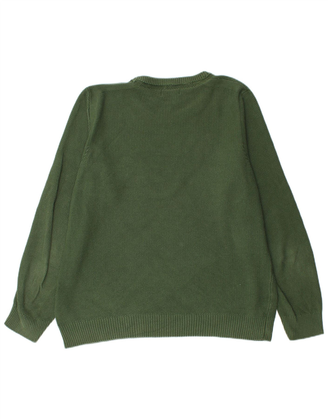 MISTRAL Herren-Pullover mit Rundhalsausschnitt, groß, grüne Baumwolle