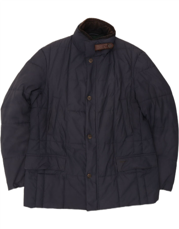 Barbour Herren gepolsterte Jacke UK 42 XL Marineblau Polyester