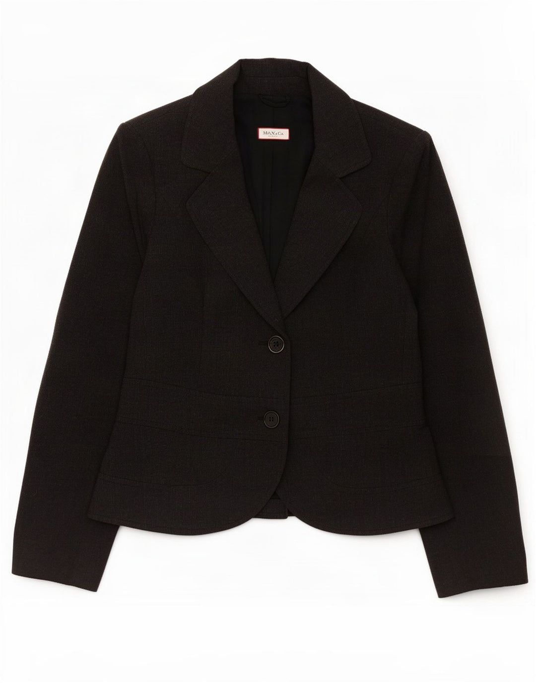 Max & Co. Damen-Blazerjacke mit 2 Knöpfen, UK 12, mittelgraue Wolle