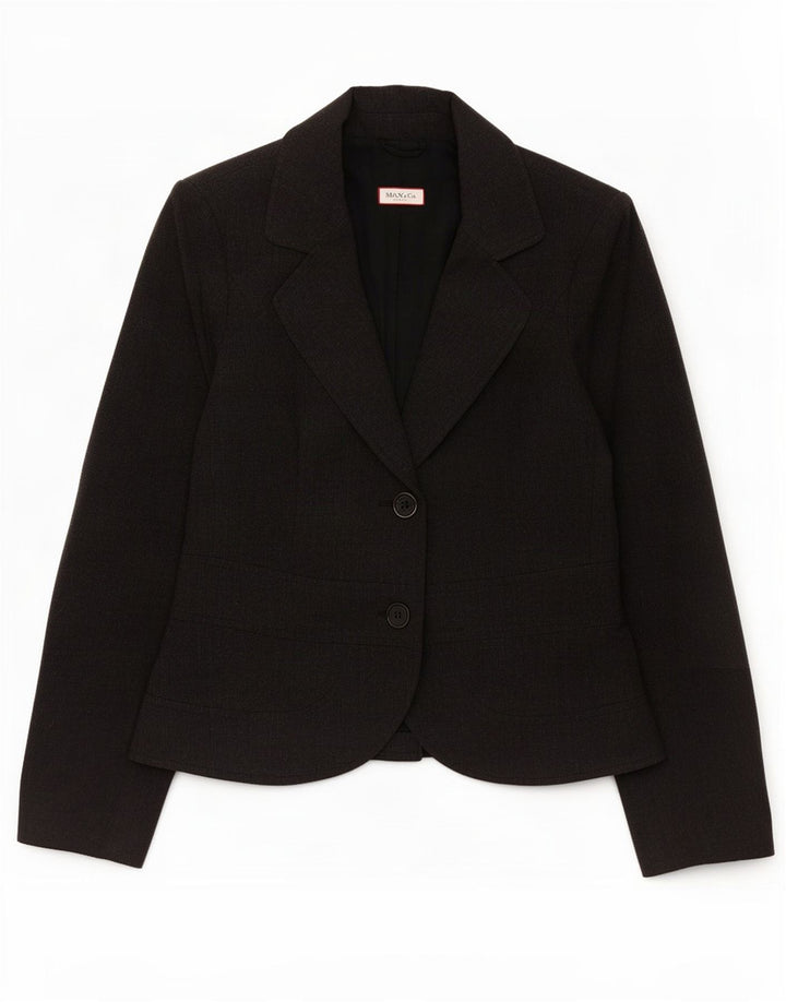 Max & Co. Damen-Blazerjacke mit 2 Knöpfen, UK 12, mittelgraue Wolle