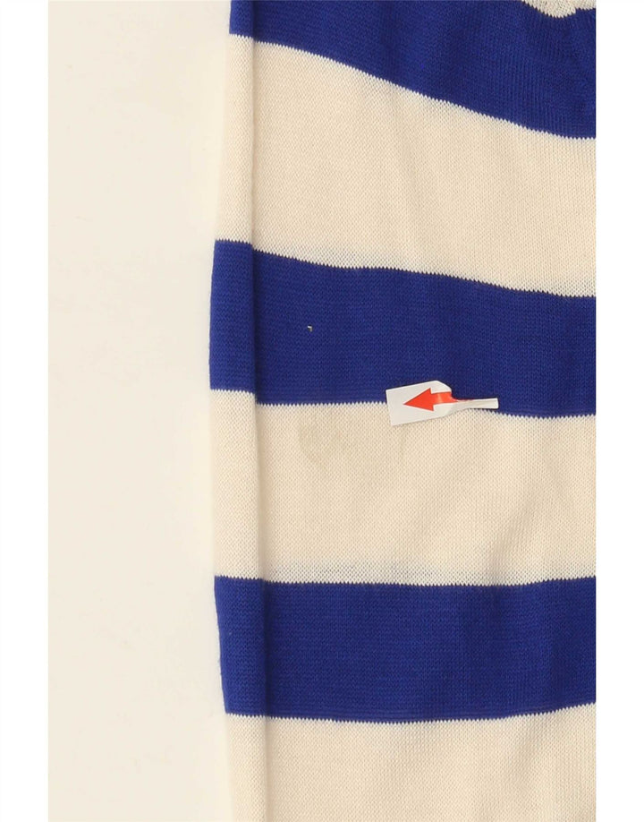 Zara Damen Top Langarm UK 14 Medium Off White gestreift
