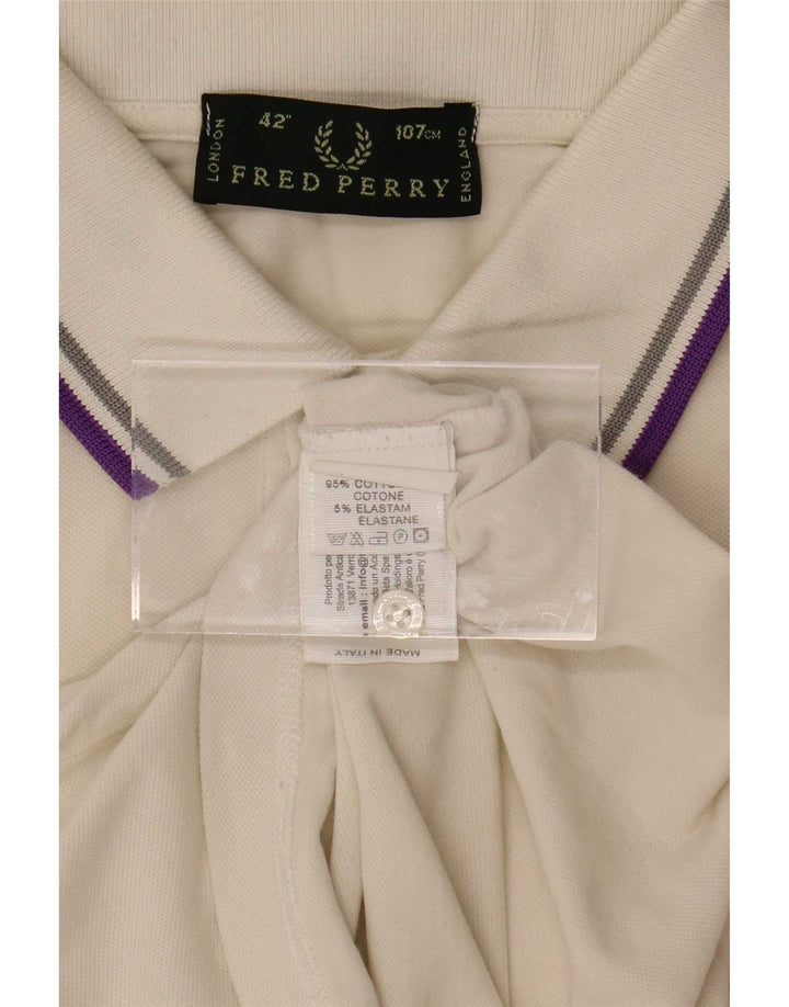 Fred Perry Herren-Poloshirt aus mittelweißer Baumwolle