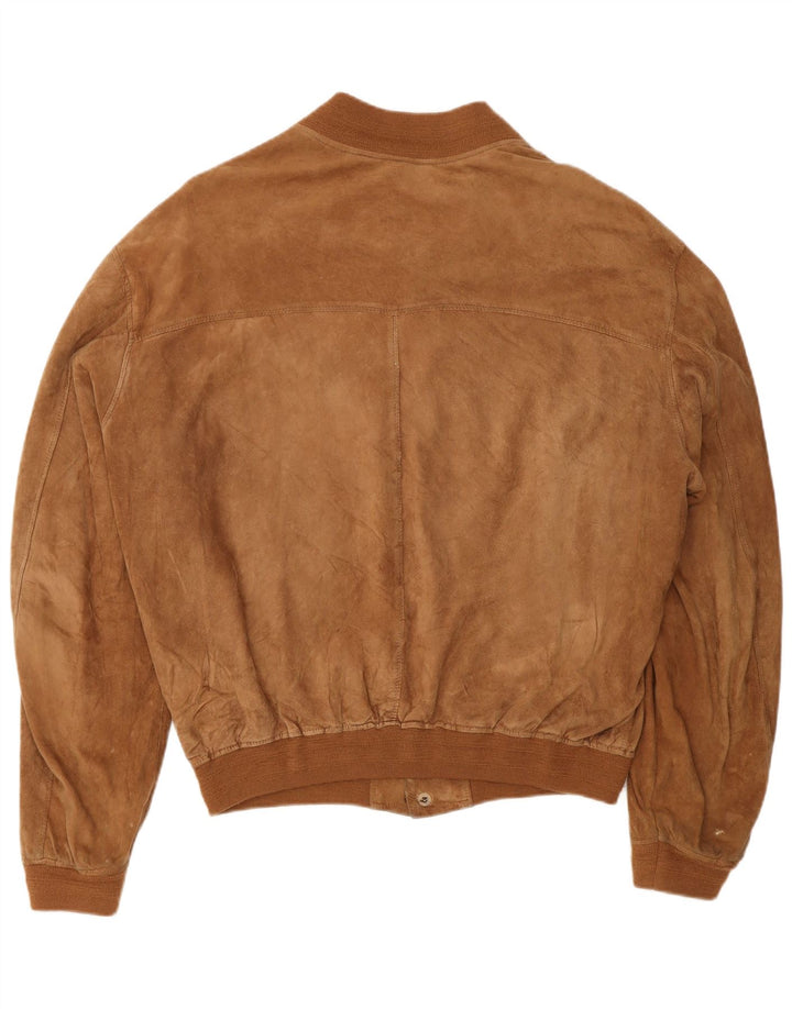 Vintage Herren Wildleder Bomberjacke UK 40 Large Braun