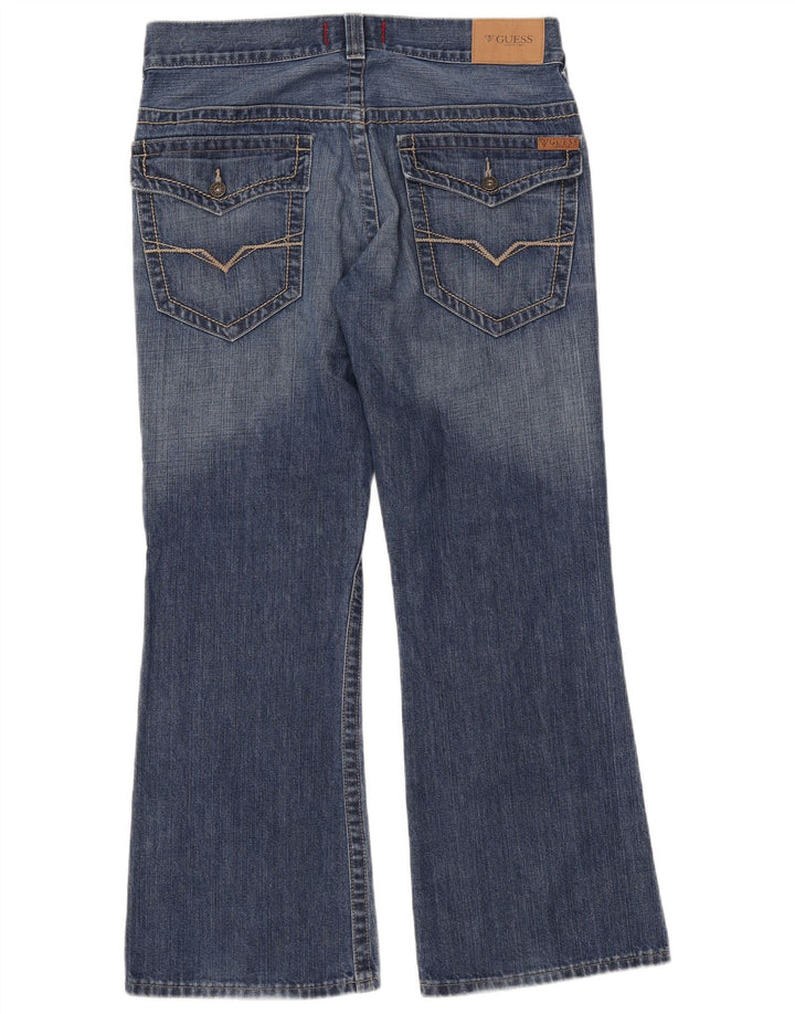 Guess Herren Bootcut Jeans W33 L30 Blaue Baumwolle