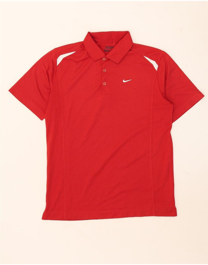 Nike Herren Dri Fit Poloshirt Mittelrotes Colourblock-Polyester