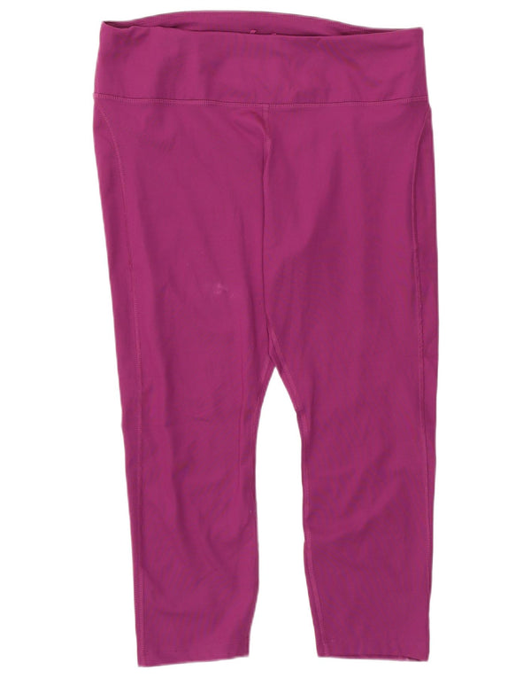 Nike Damen Dri Fit Capri Leggings UK 18 XL Lila Polyester