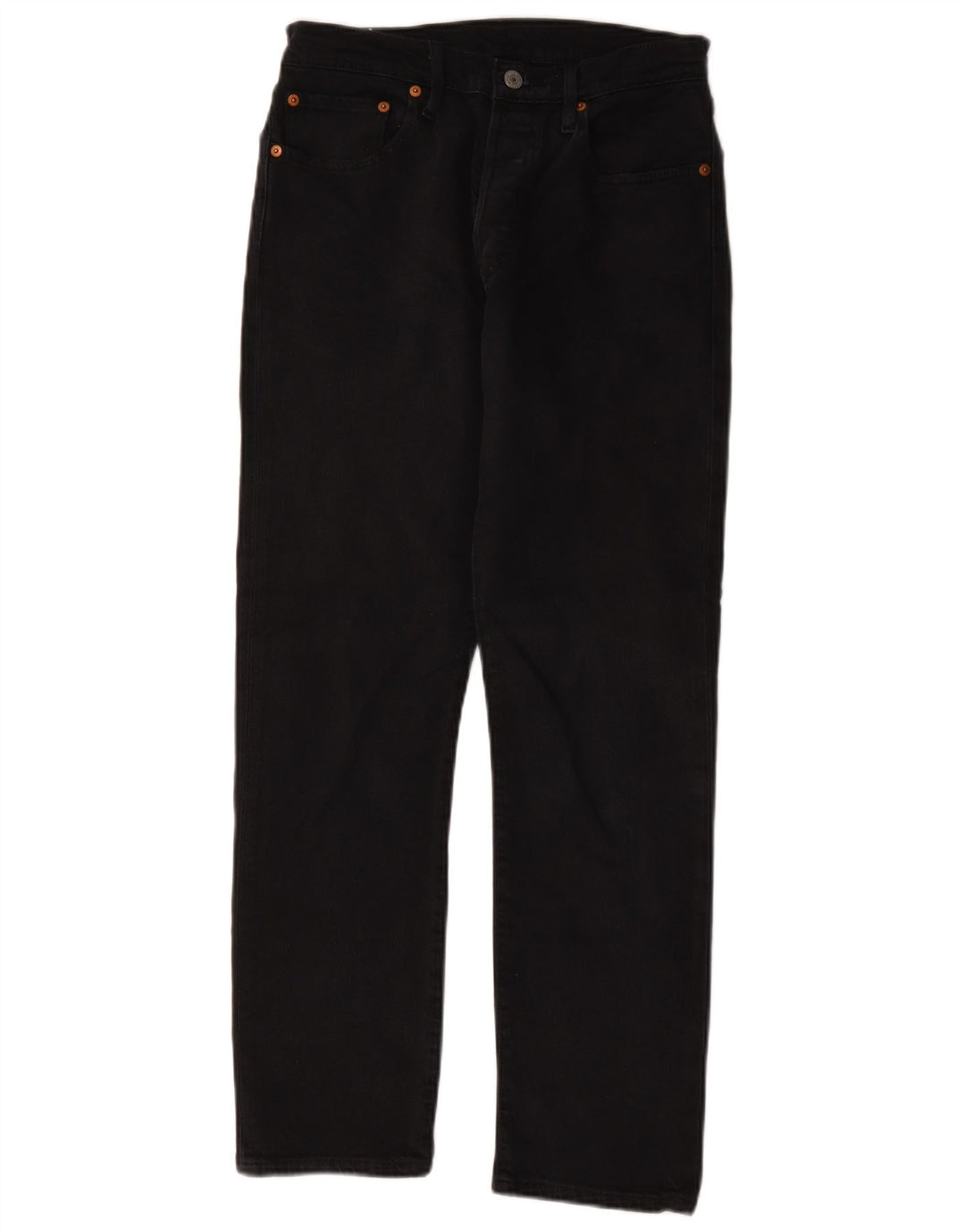 Levi's Damen 501 Straight Jeans W27 L28 Schwarze Baumwolle