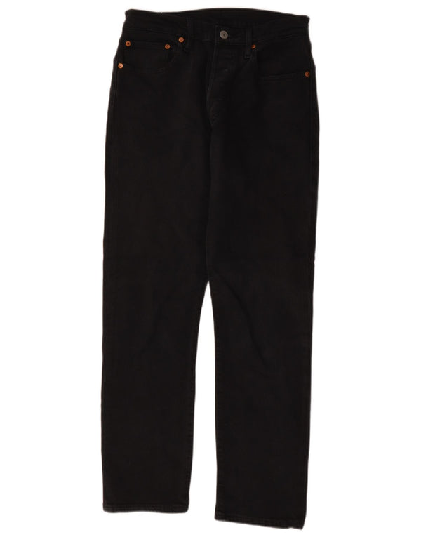 Levi's Damen 501 Straight Jeans W27 L28 Schwarze Baumwolle