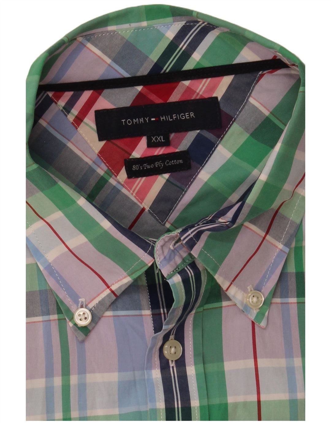 Tommy Hilfiger Herrenhemd 2XL, mehrfarbig, kariert, Baumwolle