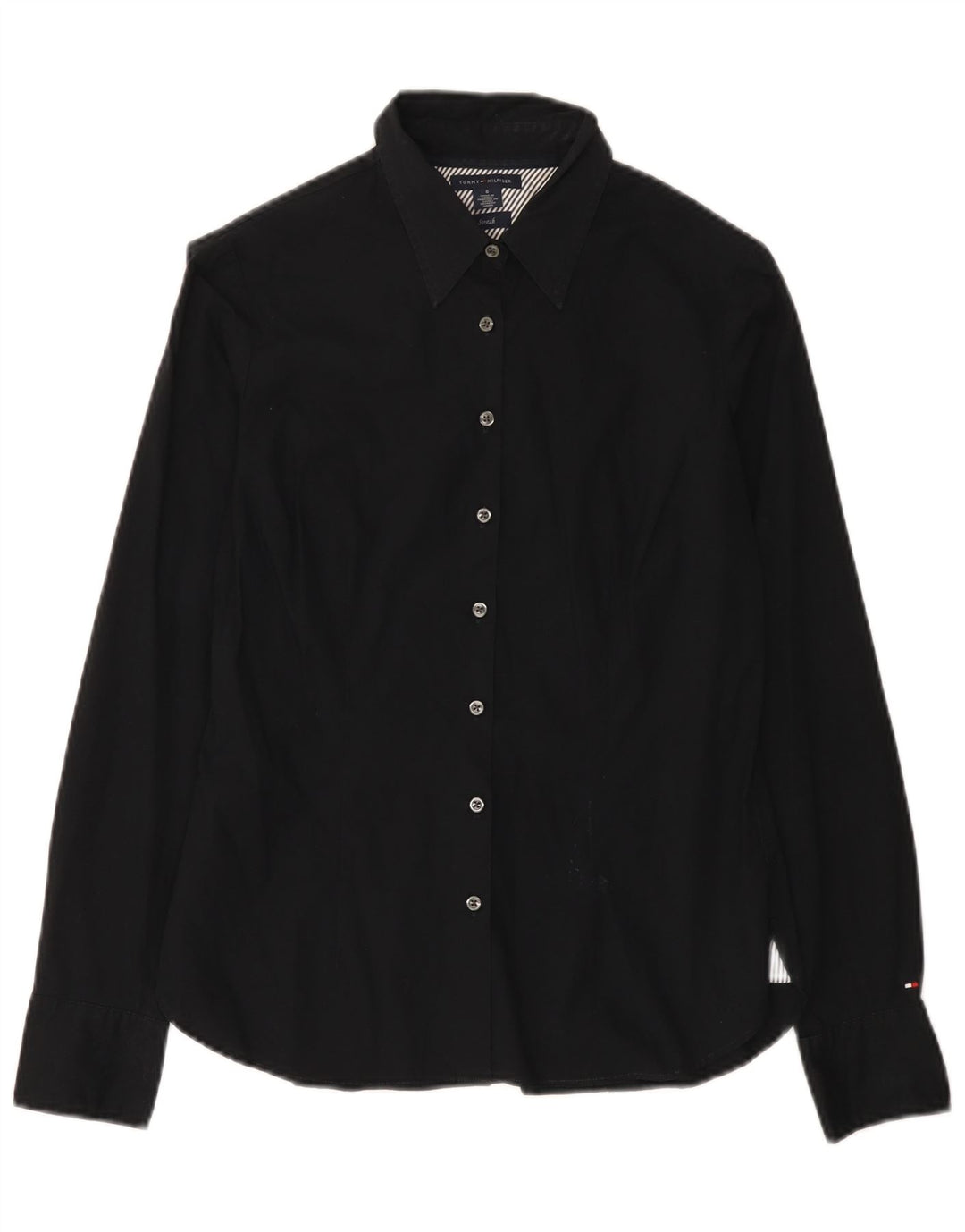 Tommy Hilfiger Damen-Hemd, US 6, mittelgroß, schwarze Baumwolle