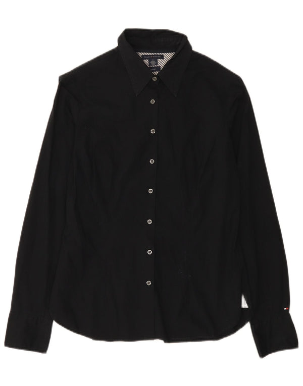 Tommy Hilfiger Damen-Hemd, US 6, mittelgroß, schwarze Baumwolle