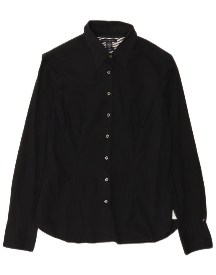 Tommy Hilfiger Damen-Hemd, US 6, mittelgroß, schwarze Baumwolle
