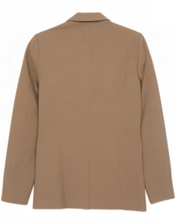 Zara Damen 1-Knopf-Blazerjacke UK 10 Small Beige Baumwolle