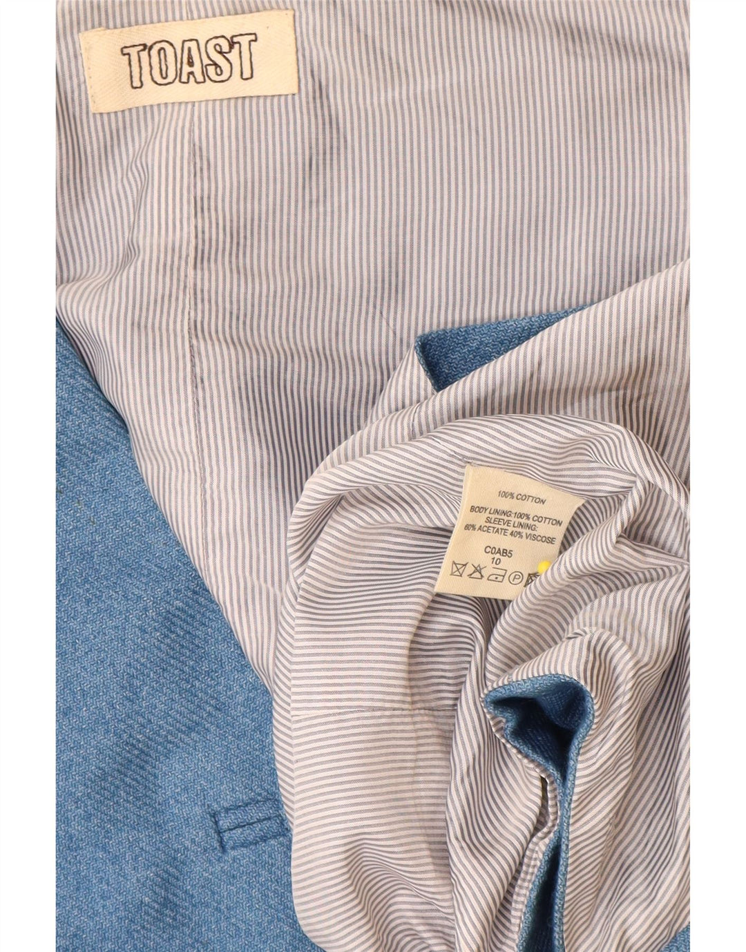 Toast Damen Weste UK 10 Small Blaue Baumwolle
