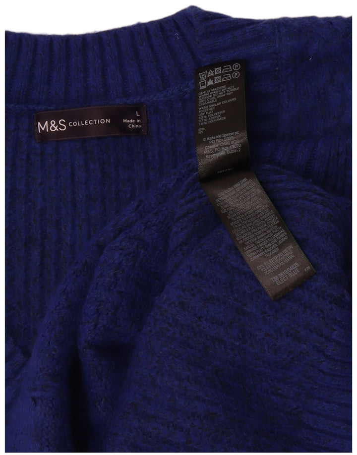 Marks & Spencer Damen Weste Tank Top UK 16 Large Blau Polyester