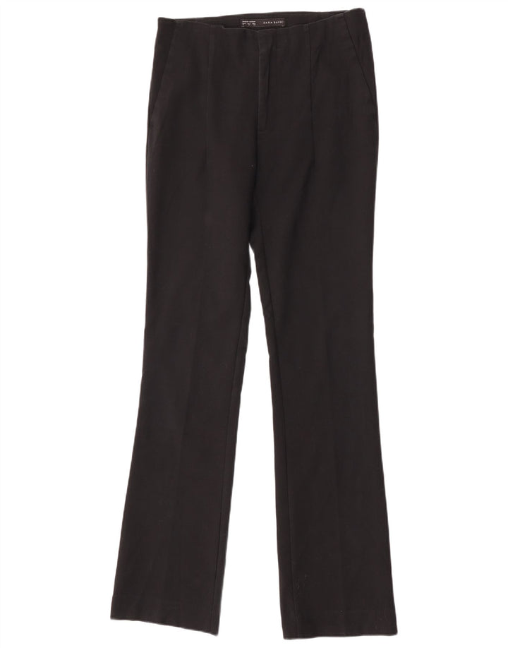 Zara Bootcut-Chinohose für Damen, mittelgroß, W28, L32, schwarze Baumwolle
