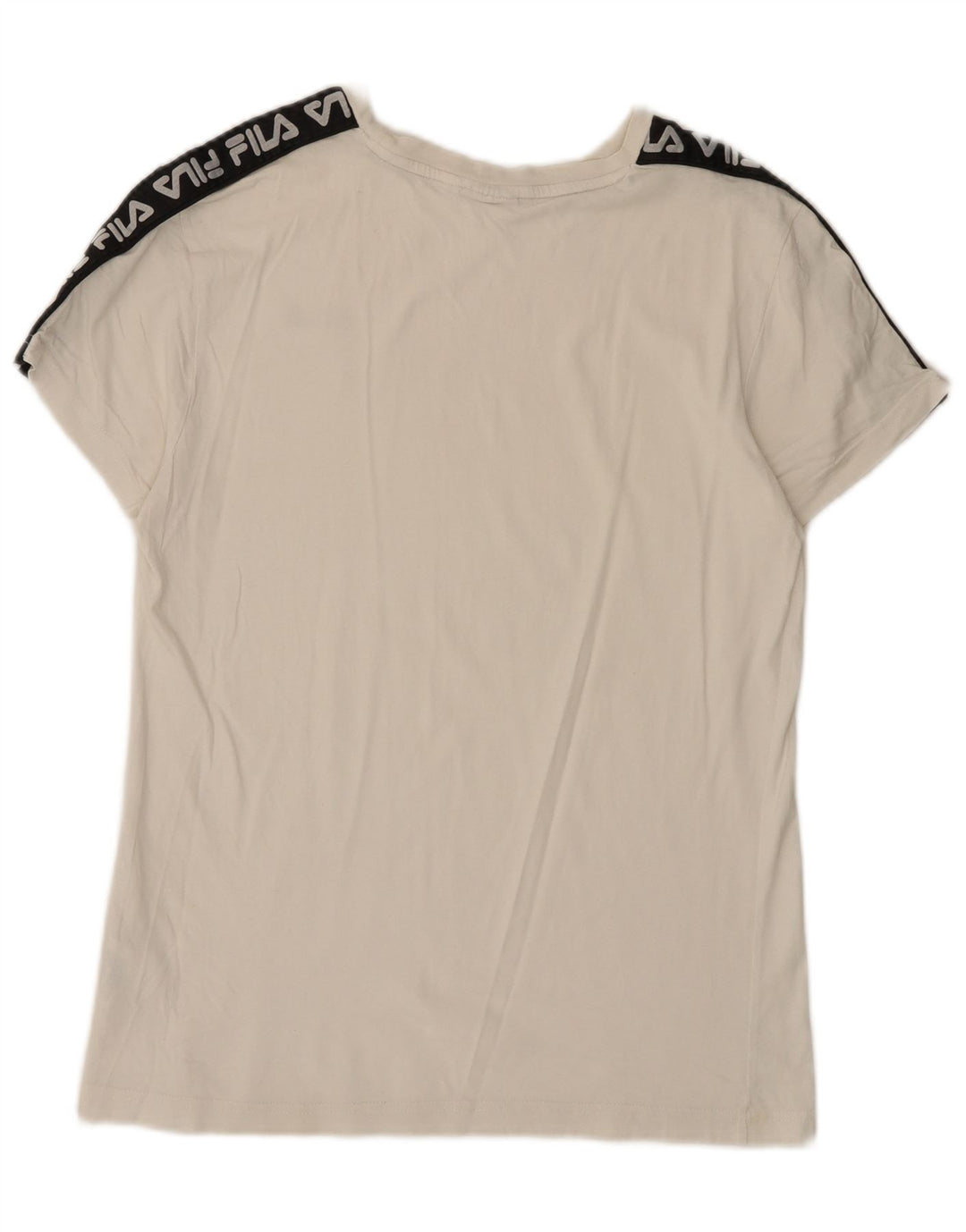 Fila Herren-T-Shirt mit Grafik, Größe S, weiße Farbblock-Baumwolle