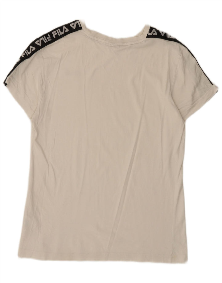 Fila Herren-T-Shirt mit Grafik, Größe S, weiße Farbblock-Baumwolle