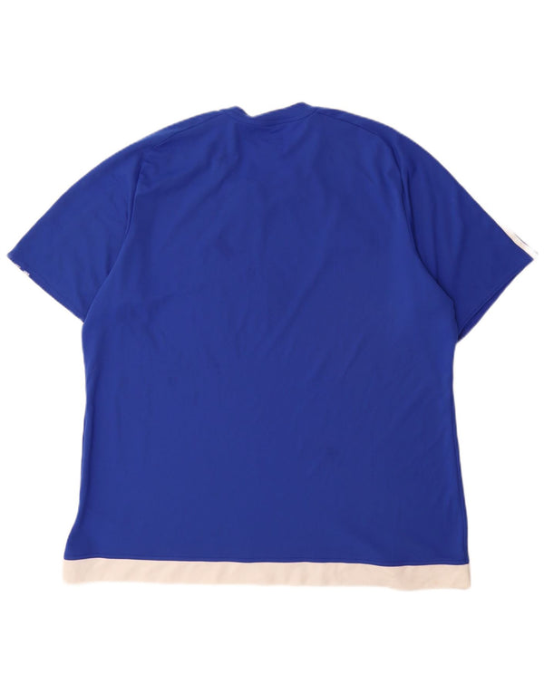 Adidas Herren Climalite T-Shirt Top 2XL Blau Colourblock Polyester