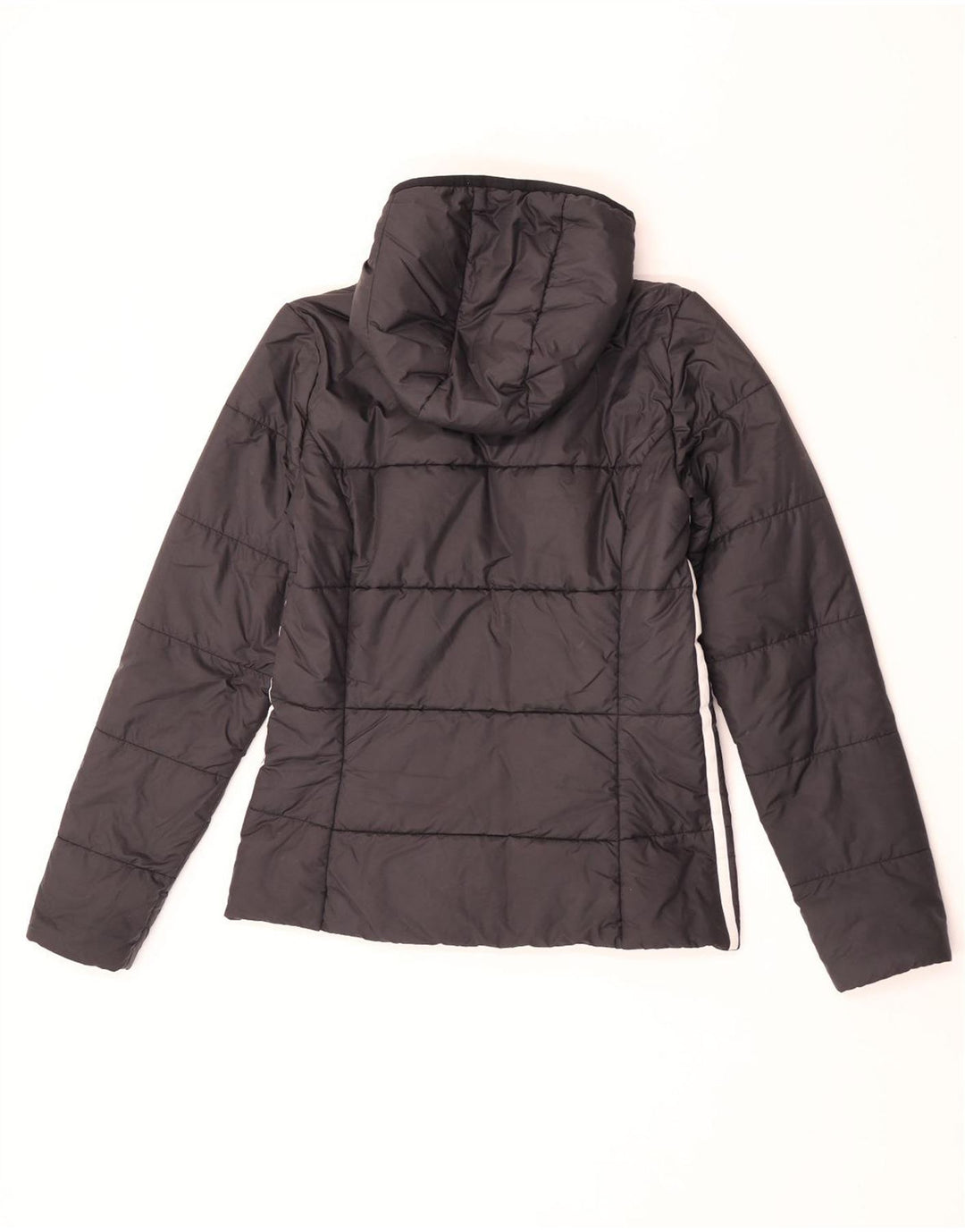 Adidas Damen Kapuzenjacke, gepolstert, UK 12, mittelschwarz, Polyester