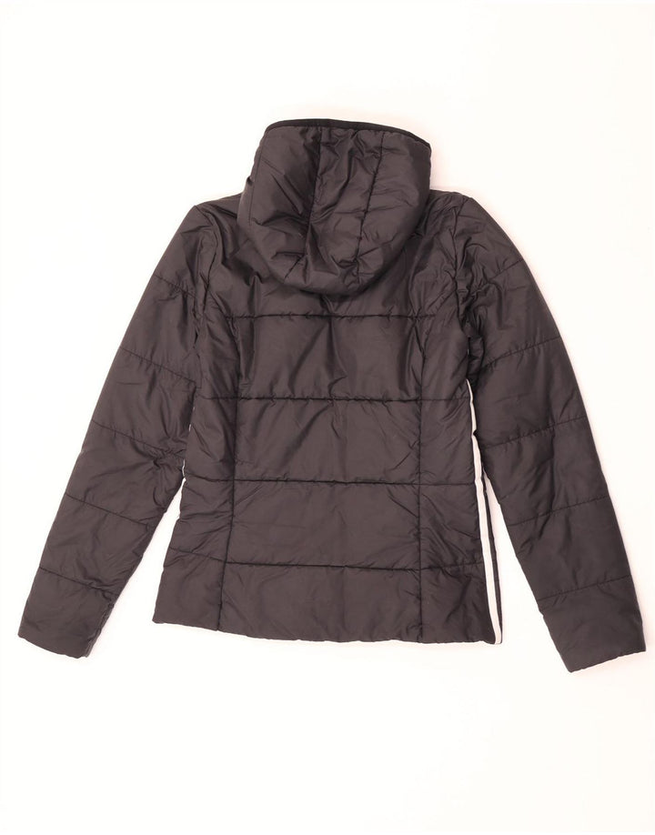 Adidas Damen Kapuzenjacke, gepolstert, UK 12, mittelschwarz, Polyester
