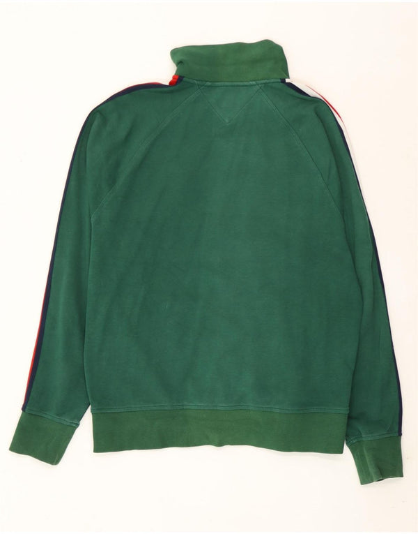 Tommy Hilfiger Herren-Trainingsanzug-Top-Jacke, Mittelgrün, Farbblock