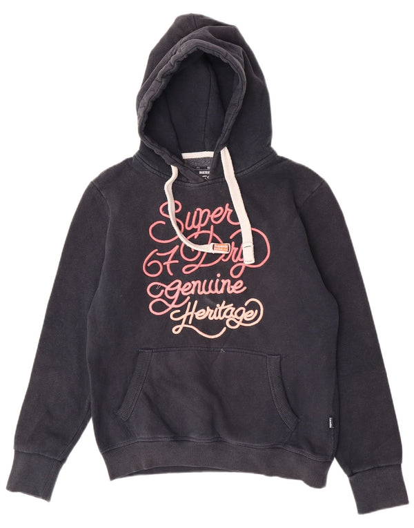 Superdry Graphic Hoodie-Pullover für Damen, UK 14, Größe L, Marineblau, Baumwolle