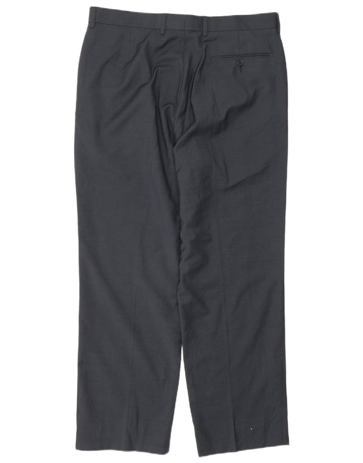 Gerade Freizeithose für Herren von Marks & Spencer, W34, L29, marineblaue Wolle