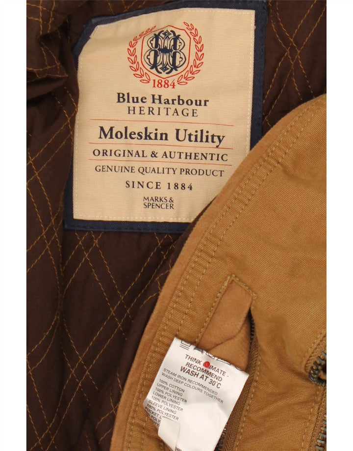 Marks & Spencer Herren Blue Harbor Utility Jacke UK 40 Große braune Baumwolle