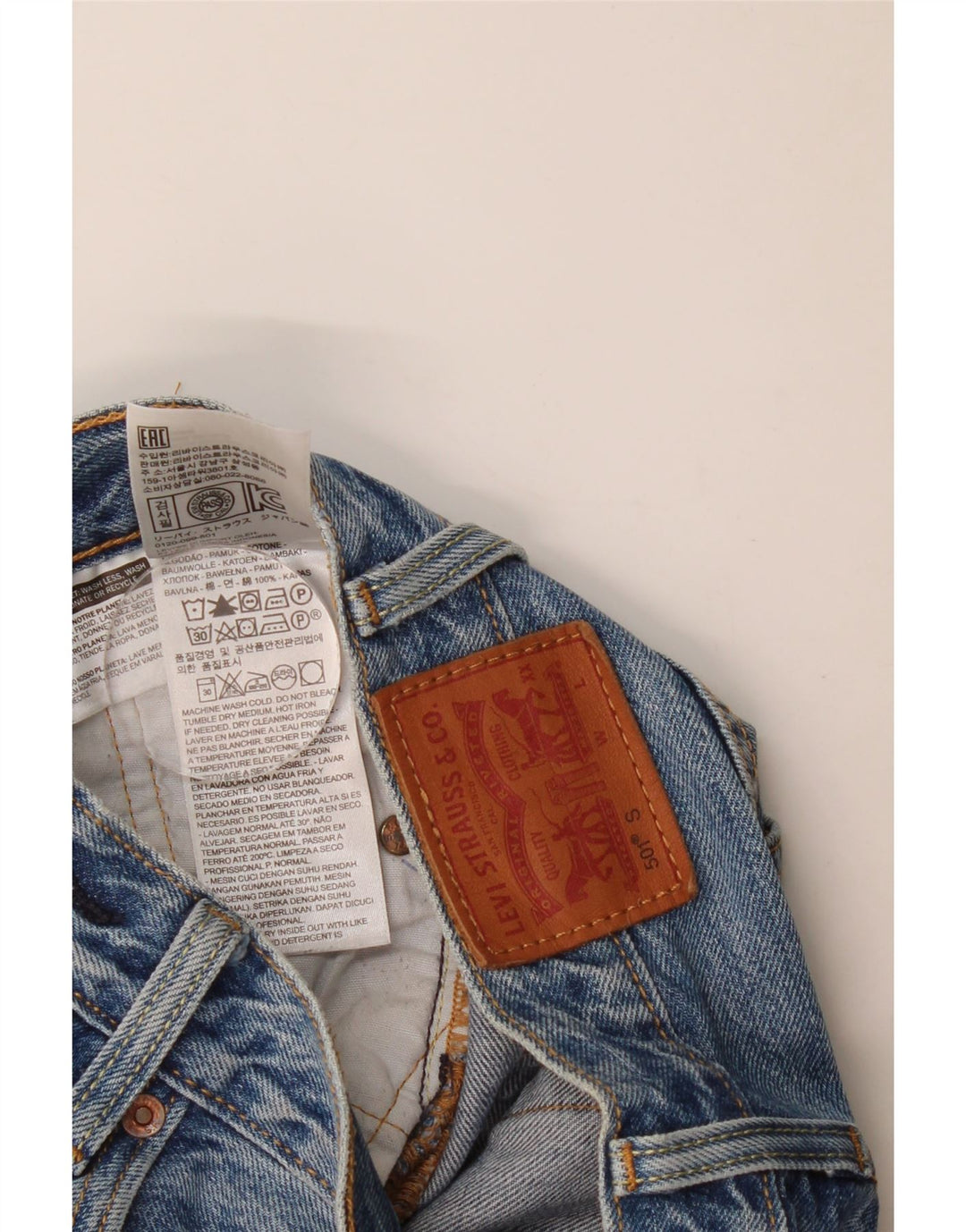 Levi's Damen 501 Straight Jeans W23 L27 Blaue Baumwolle
