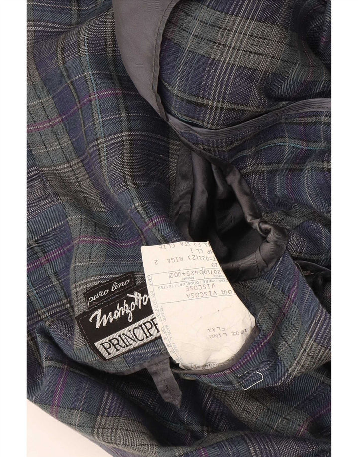 Principles Herren-Blazer mit 2 Knöpfen, Gr. 40, groß, marineblau, kariert, Leinen