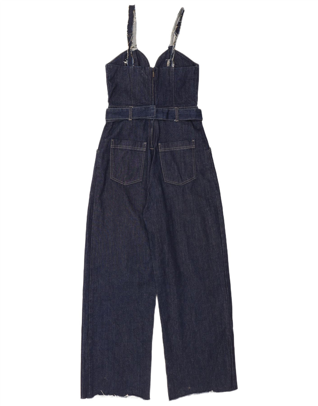 Zara Damen-Jeans-Overall, Größe S, Marineblau, Baumwolle