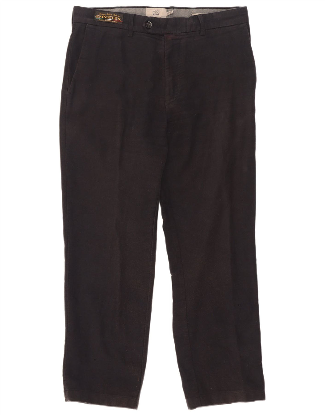 Marks & Spencer Herren-Anzughose in normaler Passform, W34 L29, marineblaue Baumwolle