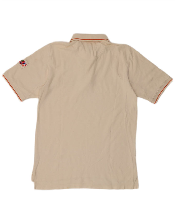 Timberland Herren-Poloshirt, klein, beige, gestreift, Baumwolle
