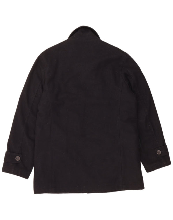 NAVIGARE Herrenmantel UK 38 Mittelschwarze Wolle