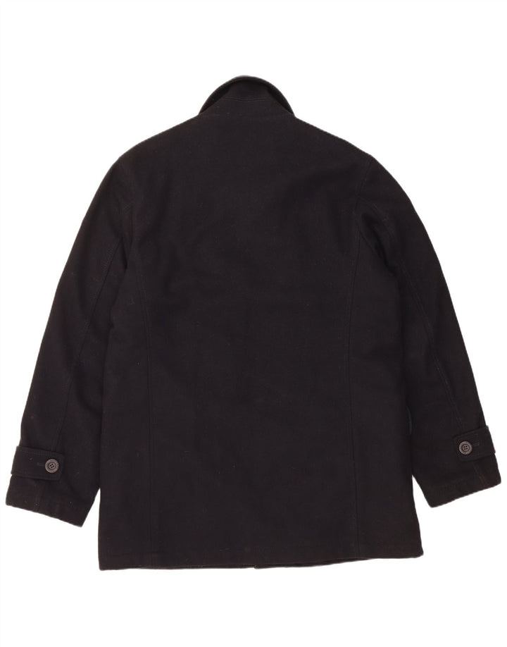 NAVIGARE Herrenmantel UK 38 Mittelschwarze Wolle