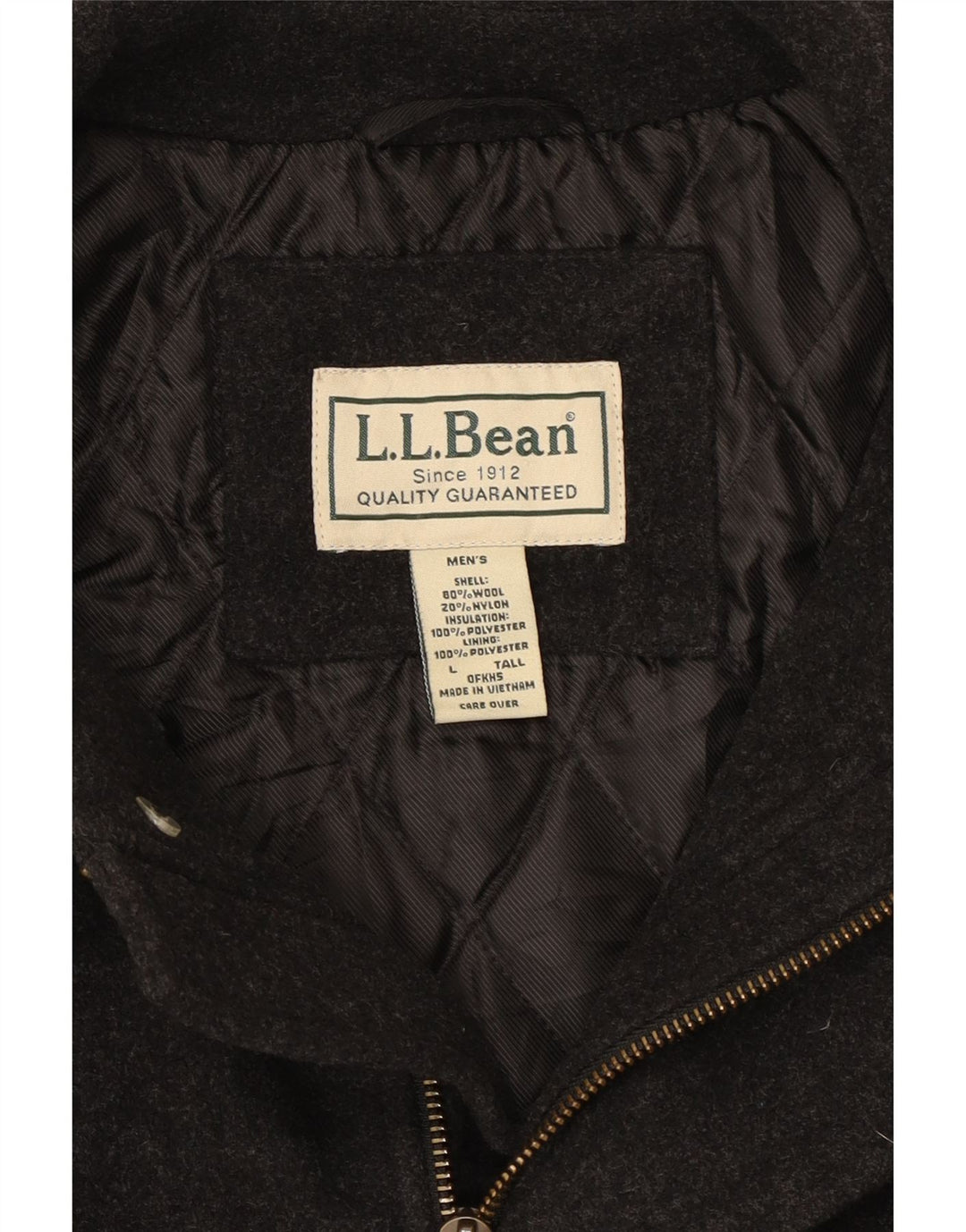 L.L.Bean Herren-Mantel, groß, UK 40, große graue Wolle