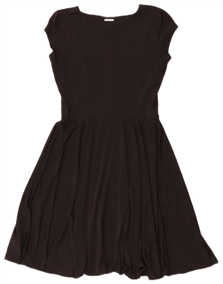 Michael Kors Damen A-Linien-Kleid UK 10 Small Schwarz Polyester
