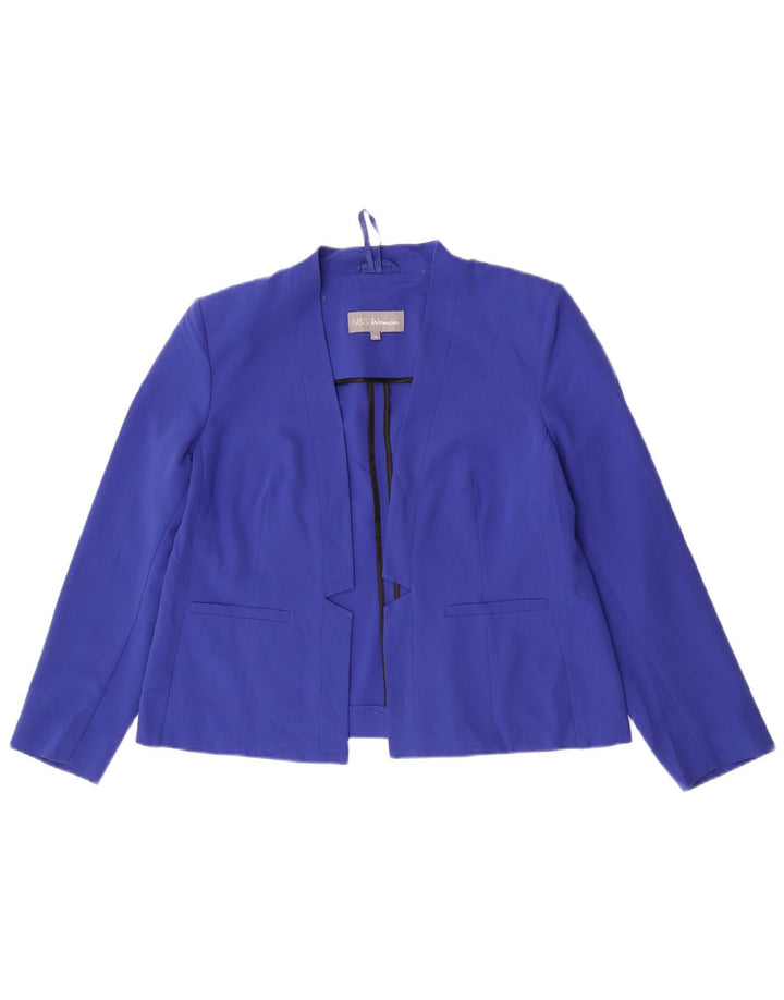 Marks & Spencer Offene Damen-Blazerjacke UK 16 Large Blau Polyester